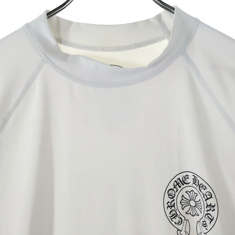 CHROME HEARTS(クロムハーツ) LS Rash Guard 袖ロゴプリント 長袖ラッシュガード カットソー ホワイト
