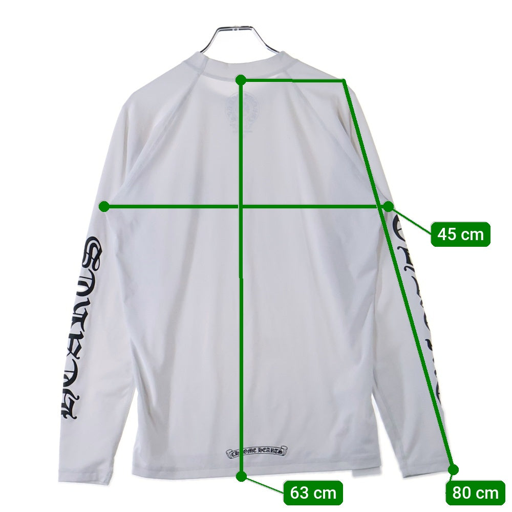 CHROME HEARTS(クロムハーツ) LS Rash Guard 袖ロゴプリント 長袖ラッシュガード カットソー ホワイト