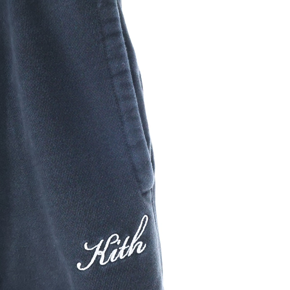 KITH(キス) 21AW ロゴ刺繍 スウェットパンツ コットン ブラック 21-030-060-0006-4-0