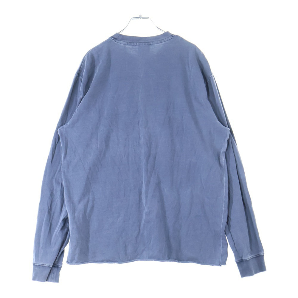 KITH(キス) ×Russell フロントロゴ刺繍 クルーネック 長袖カットソー コットン ブルー 21-070-060-0014-3-0