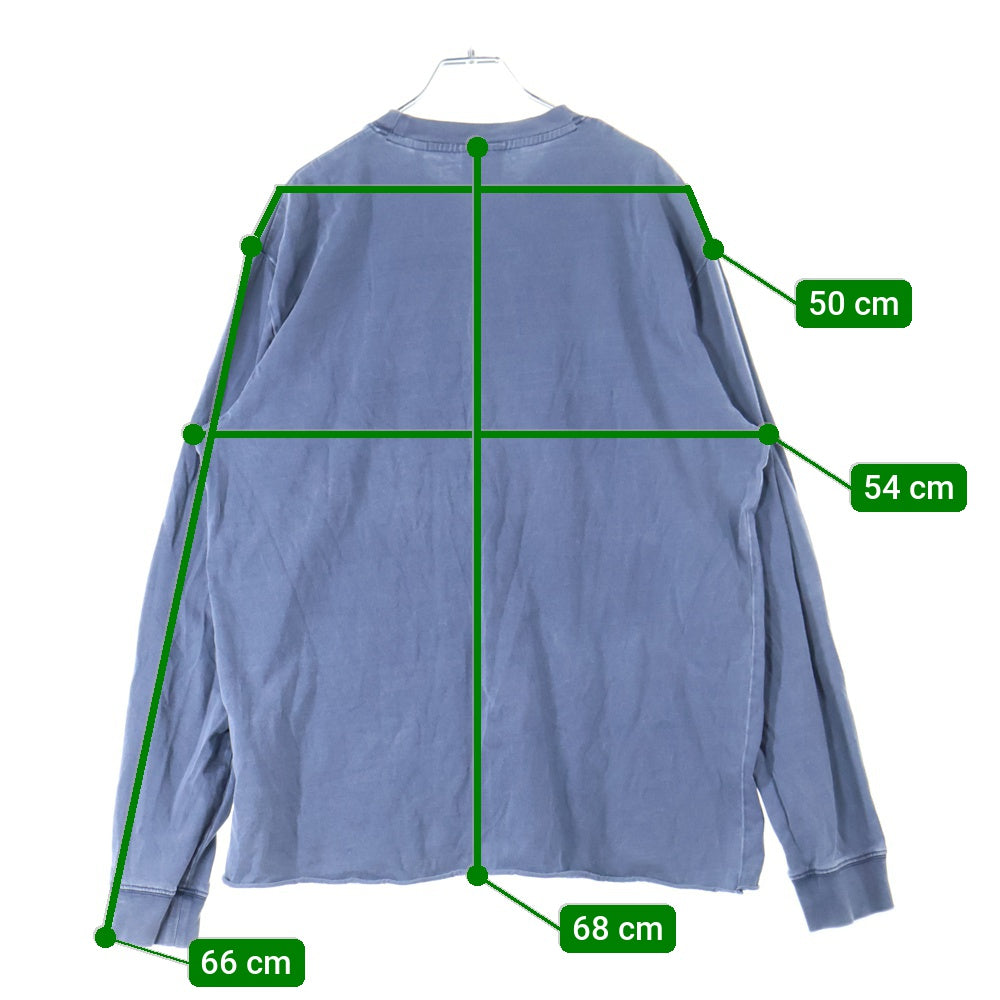 KITH(キス) ×Russell フロントロゴ刺繍 クルーネック 長袖カットソー コットン ブルー 21-070-060-0014-3-0