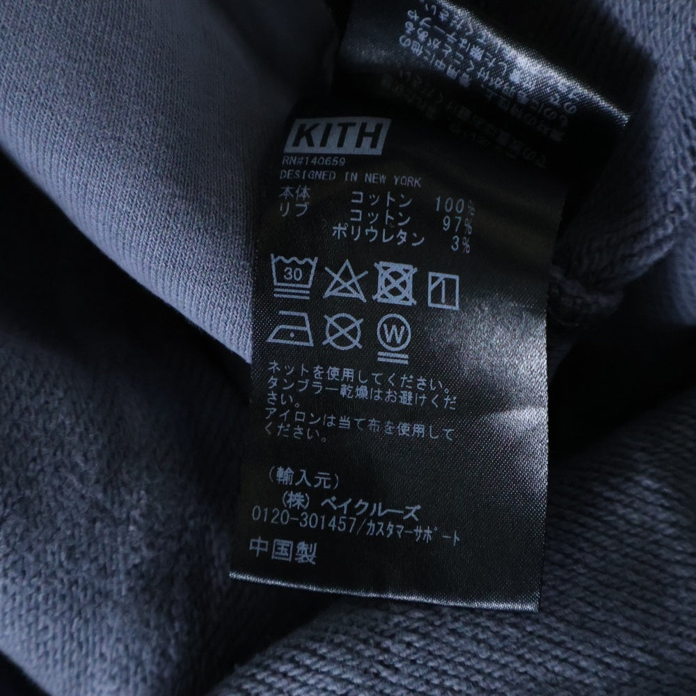 KITH(キス) × Russell Hoodie パーカー フーディー フロントロゴ刺繍 ネイビー 21-070-060-0011-3-0