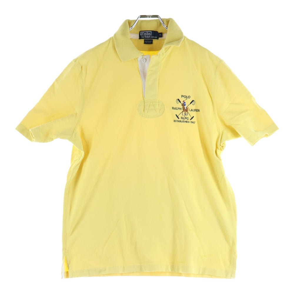 POLO RALPH LAUREN(ポロラルフローレン) 刺繍ロゴ コットン ポロシャツ 半袖シャツ イエロー KK-RL-HM-0605