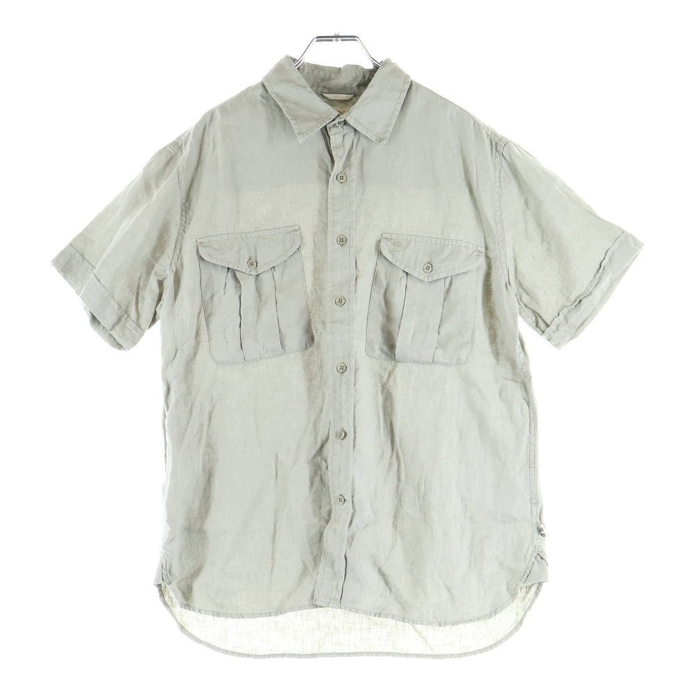 Timberland(ティンバーランド) 刺繍ロゴ コットン ポケット半袖シャツ カーキ