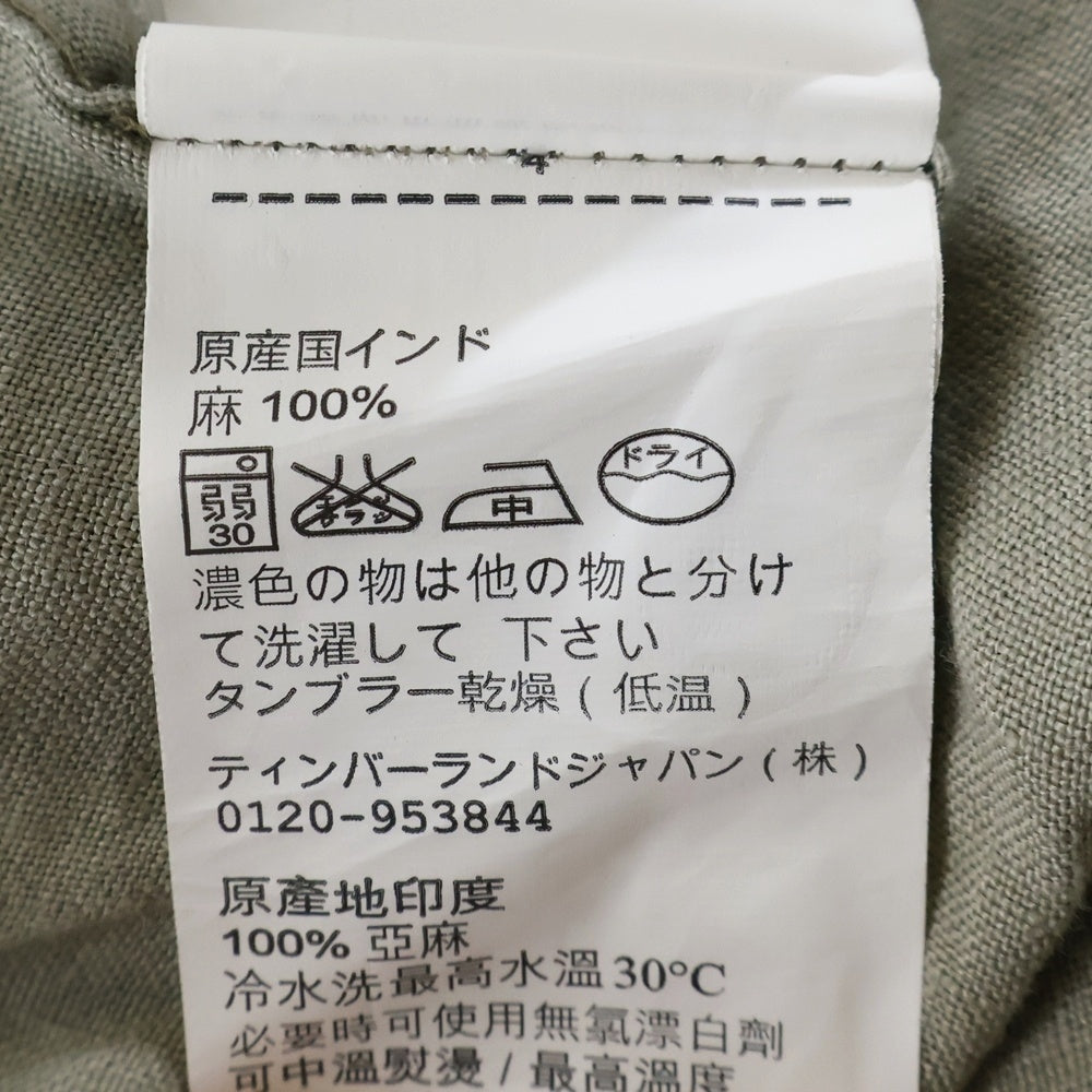 Timberland(ティンバーランド) 刺繍ロゴ コットン ポケット半袖シャツ カーキ