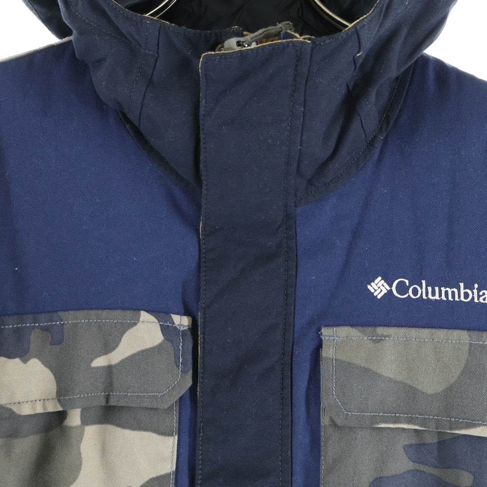 Columbia(コロンビア) 刺繍ロゴ カモ柄 ナイロンジャケット ブラック PM3671
