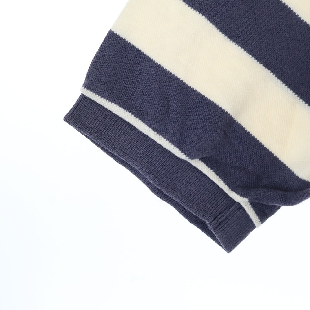 POLO RALPH LAUREN(ポロラルフローレン) 刺繍ロゴ コットン ボーダーポロシャツ 半袖シャツ ホワイト/グレー