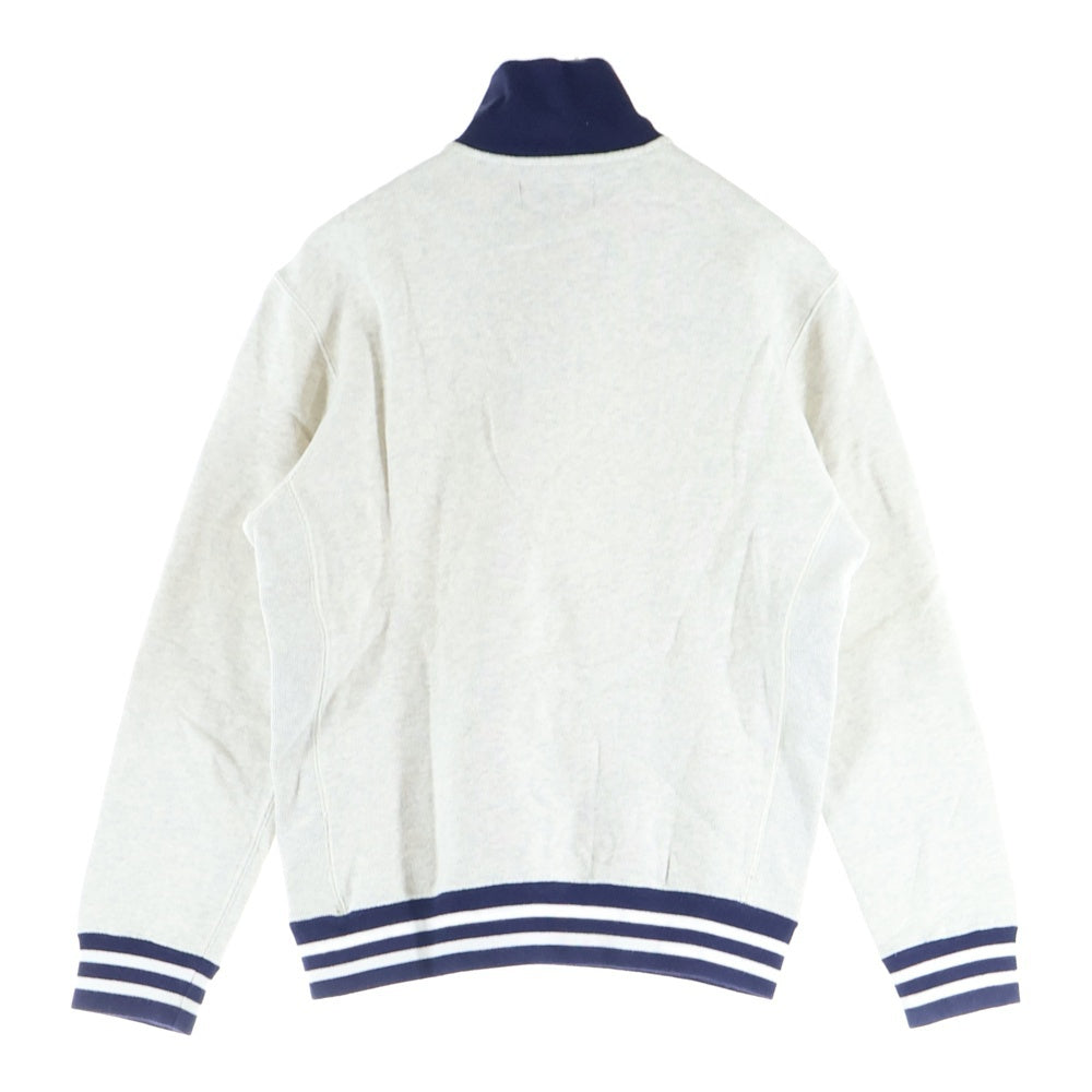 POLO RALPH LAUREN(ポロラルフローレン) 刺繍ロゴ コットン ハージジップスウェット トレーナー グレー/ネイビー KK-RL-HW-0556