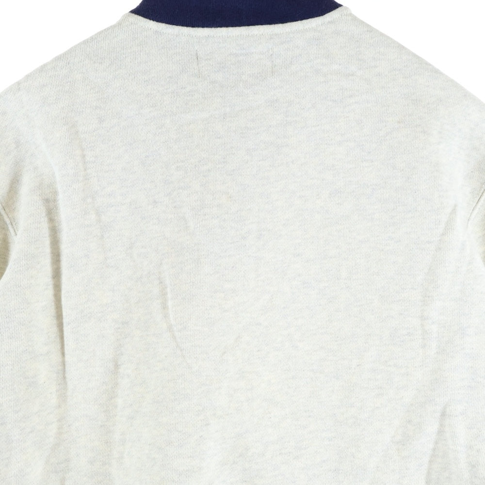 POLO RALPH LAUREN(ポロラルフローレン) 刺繍ロゴ コットン ハージジップスウェット トレーナー グレー/ネイビー KK-RL-HW-0556