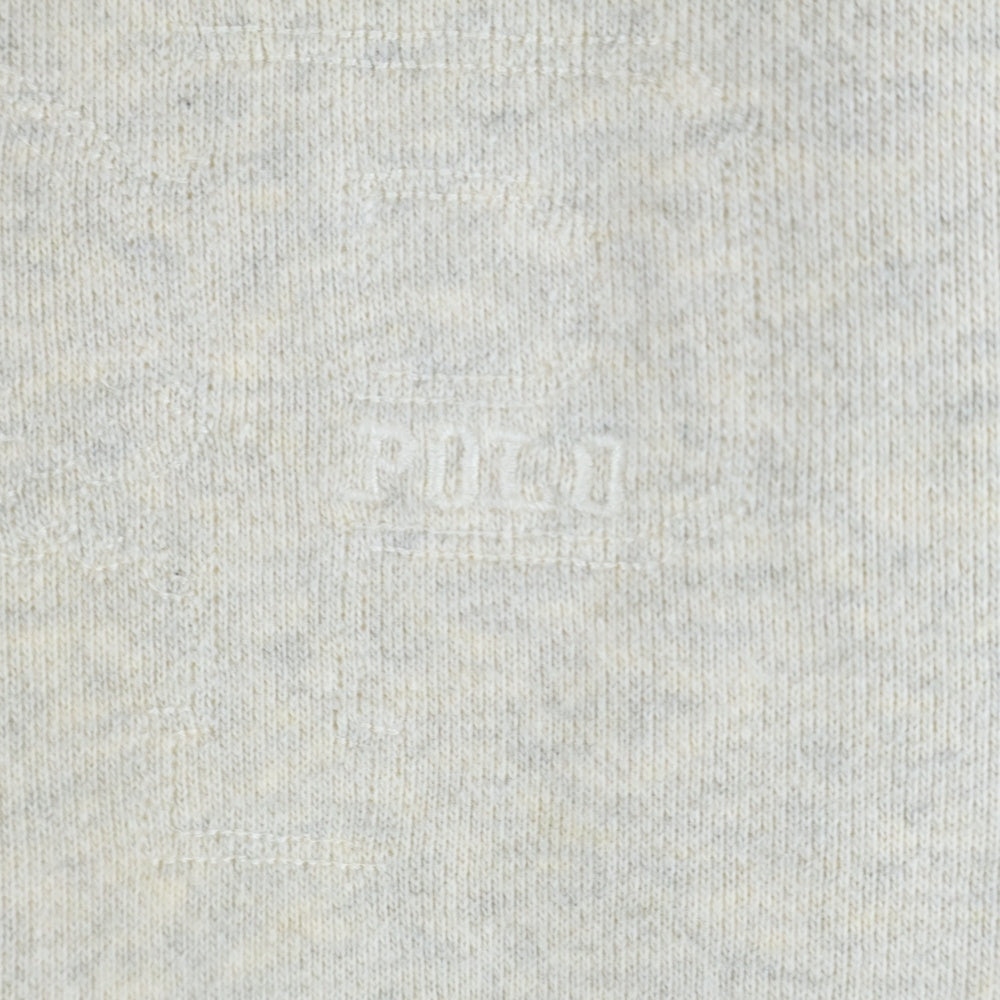 POLO RALPH LAUREN(ポロラルフローレン) 刺繍ロゴ コットン ハージジップスウェット トレーナー グレー/ネイビー KK-RL-HW-0556