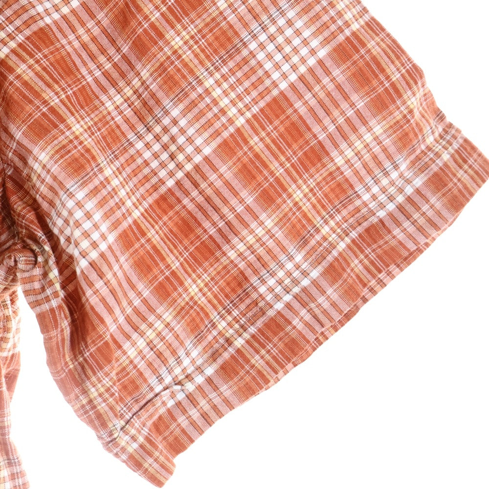 L.L.Bean(エルエルビーン) コットン チェック ポケット半袖シャツ オレンジ 281321