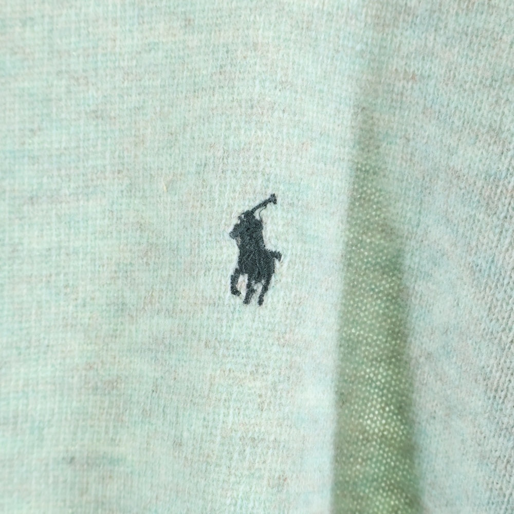 POLO RALPH LAUREN(ポロラルフローレン) 刺繍ロゴ コットン タートルネック ニット セーター グリーン