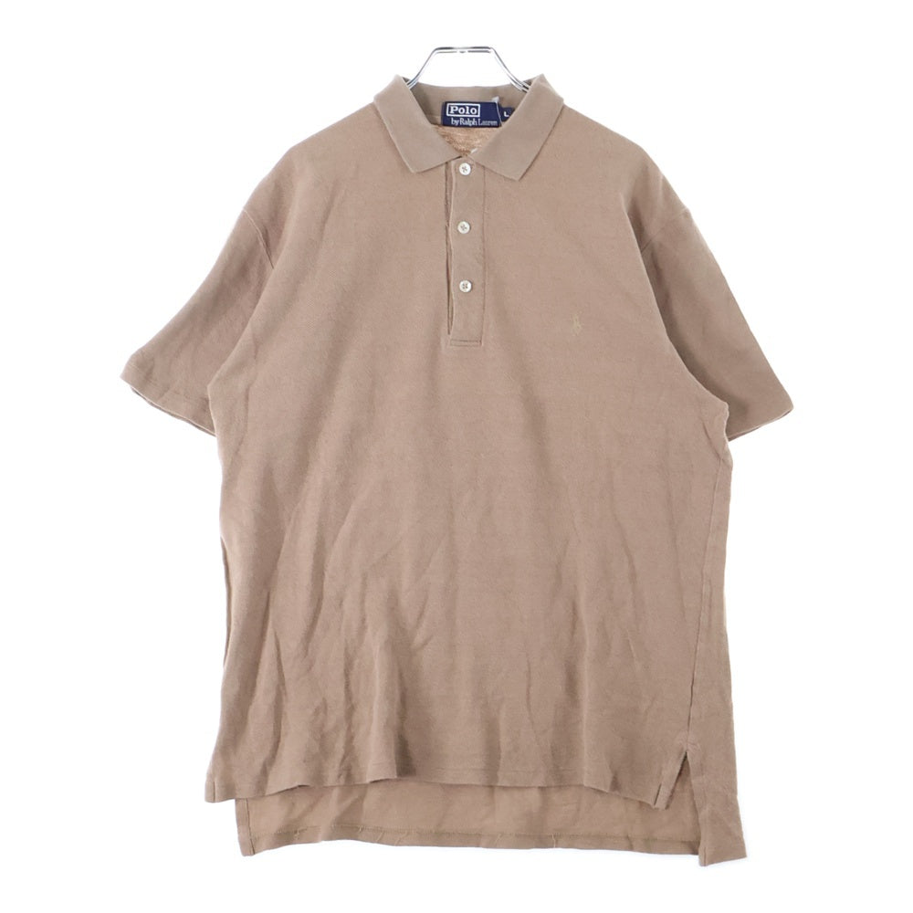 POLO RALPH LAUREN(ポロラルフローレン) 刺繍ロゴ コットン ポロシャツ 半袖シャツ ブラウン