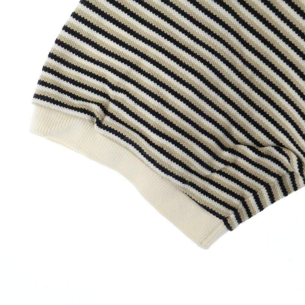 POLO RALPH LAUREN(ポロラルフローレン) 刺繍ロゴ コットン ボーダーポロシャツ 半袖シャツ ベージュ/ブラック