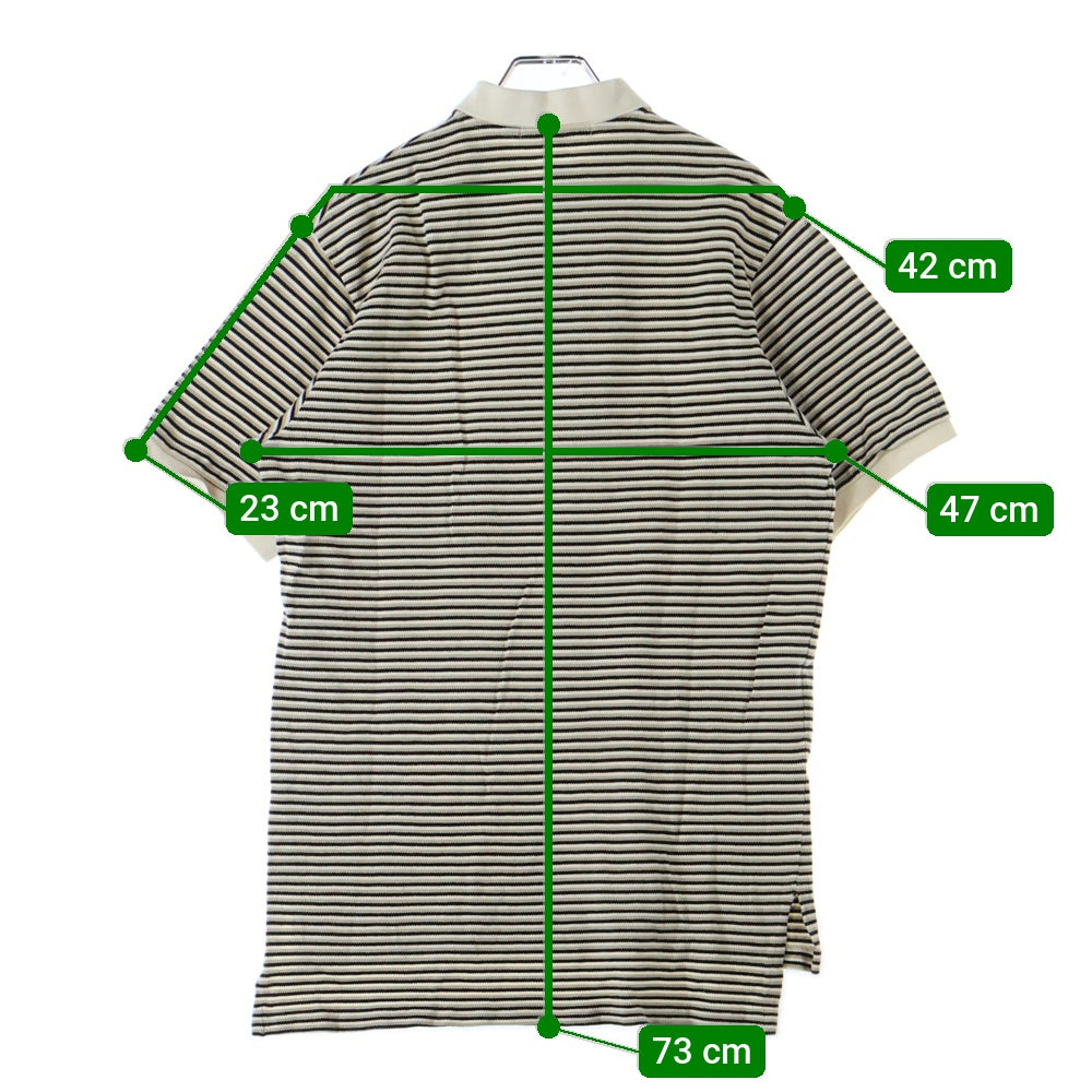 POLO RALPH LAUREN(ポロラルフローレン) 刺繍ロゴ コットン ボーダーポロシャツ 半袖シャツ ベージュ/ブラック