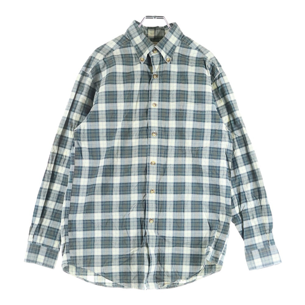 L.L.Bean(エルエルビーン) コットン チェック ポケット長袖シャツ グリーン