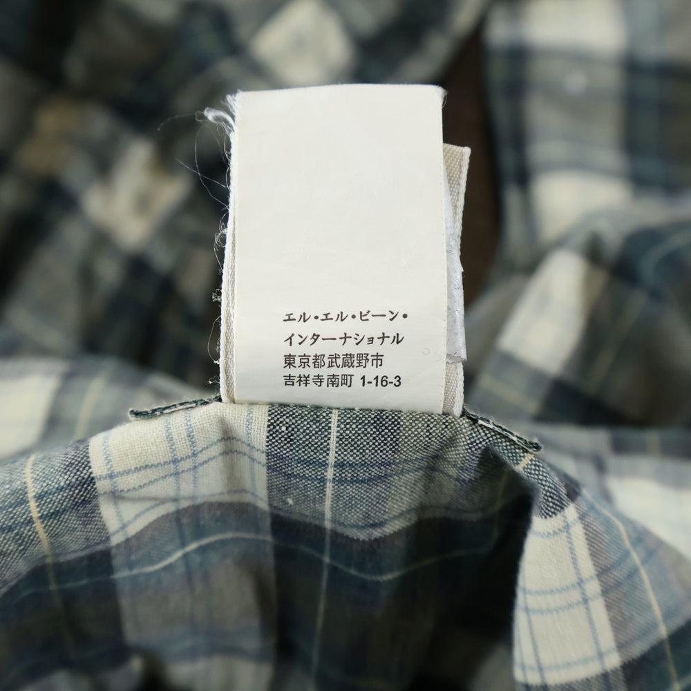 L.L.Bean(エルエルビーン) コットン チェック ポケット長袖シャツ グリーン