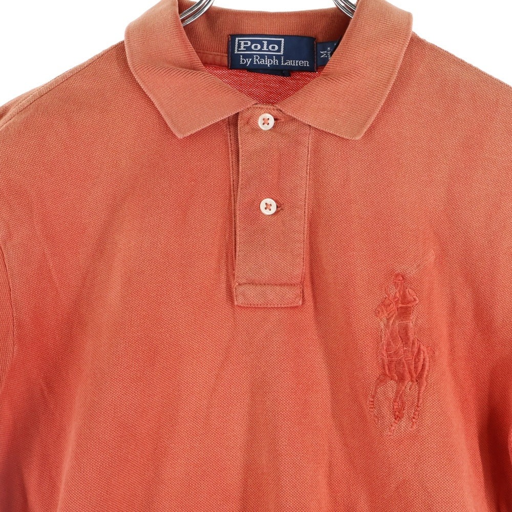 POLO RALPH LAUREN(ポロラルフローレン) ビッグ刺繍ロゴ コットン ポロシャツ ポケット半袖シャツ レッド