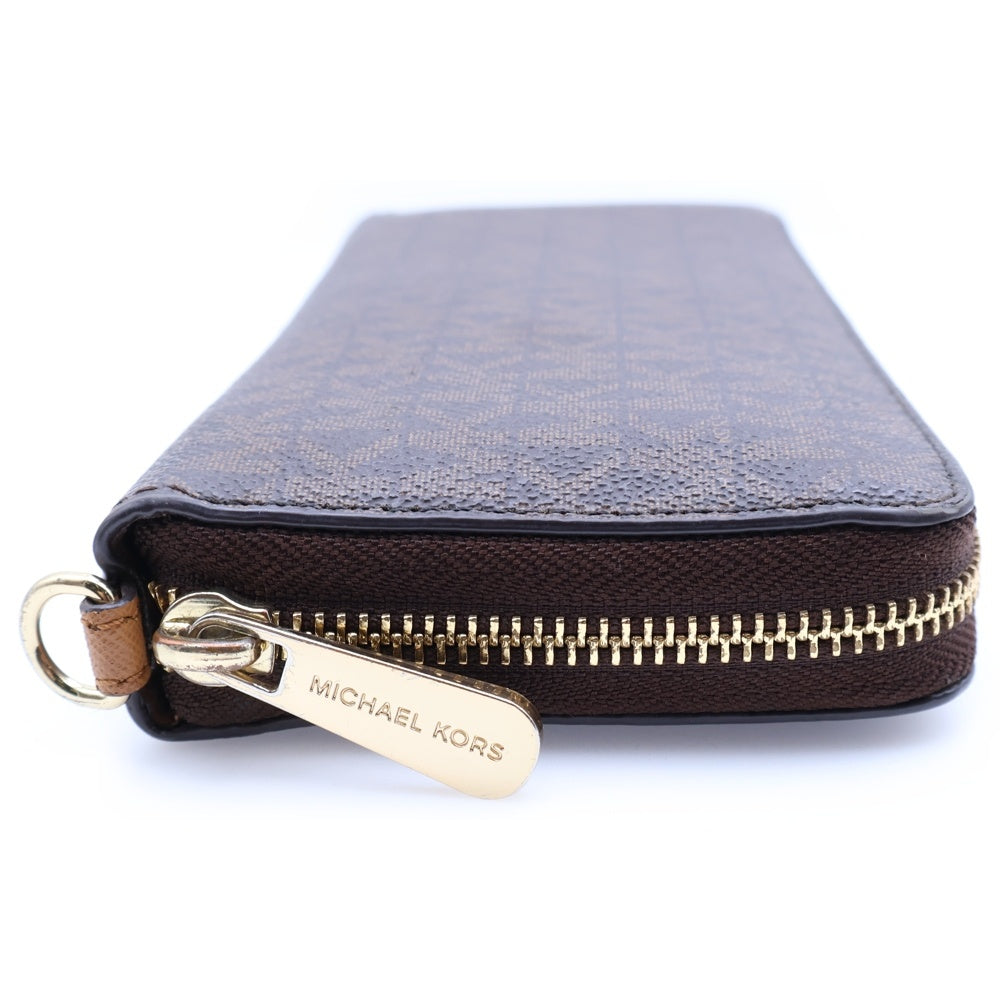 MICHAEL KORS(マイケルコース) ラウンドジップ ロングウォレット 長財布 ブラウン