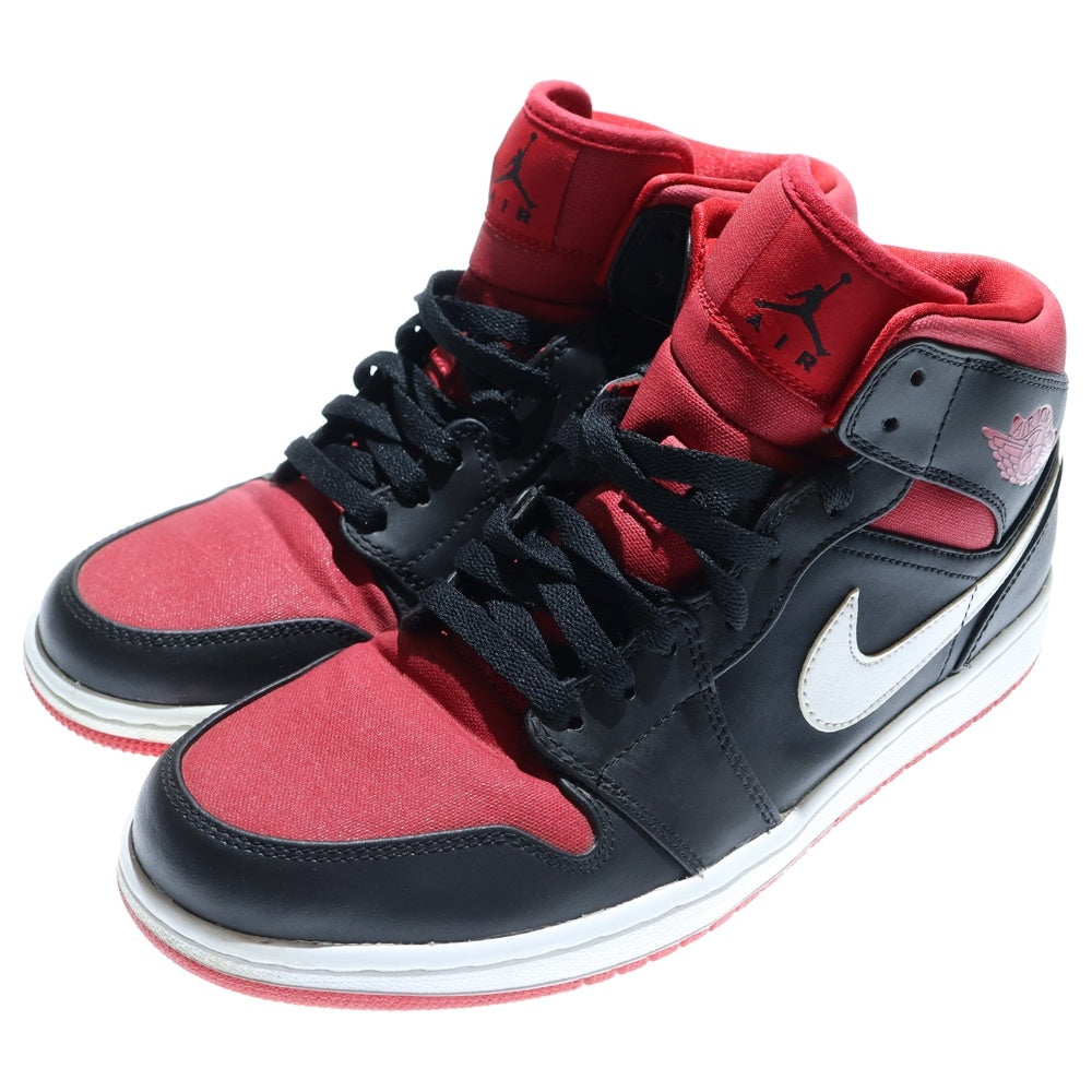 NIKE(ナイキ) AIR JORDAN 1 MID BLACK GYM RED WHITE 554724-020 ナイキ エアジョーダン1 ミッドカットスニーカー ブラック/レッド/ホワイト US10/28cm