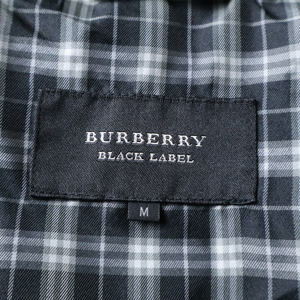 BURBERRY BLACK LABEL(バーバリー ブラックレーベル) ダウンジャケット アウター フード ラクーンファー ブラック D1F22-221-09
