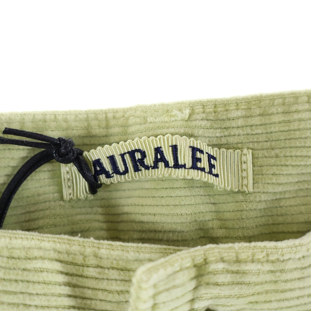 AURALEE(オーラリー) PIGMENT DYED FINX CORDUROY WIDE 5P PANTS A25AP02FC ワイド 5ポケット コーデュロイパンツ グリーン