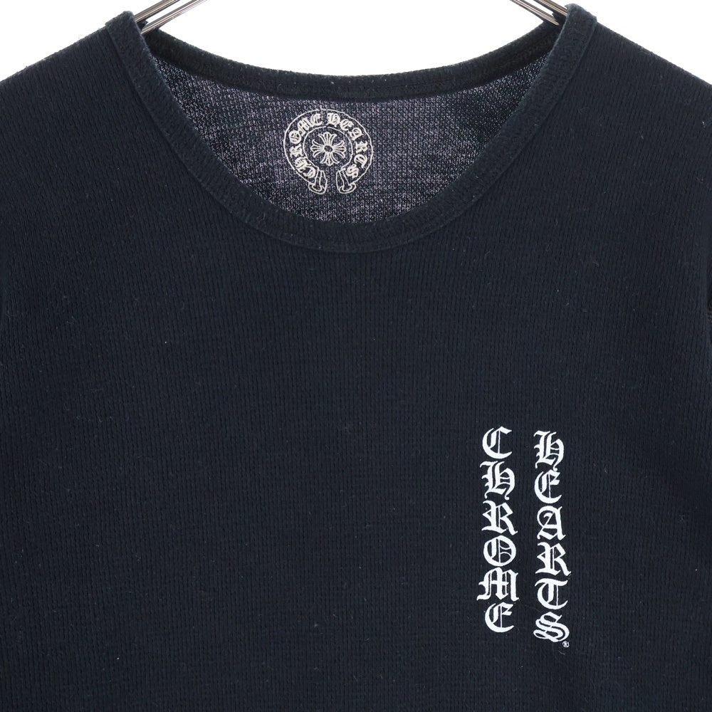 CHROME HEARTS クロムハーツ サーマルカットソー 黒 フローラル CHROME HEARTS(クロムハーツ) Thermal L/S 袖ロゴプリントサーマル