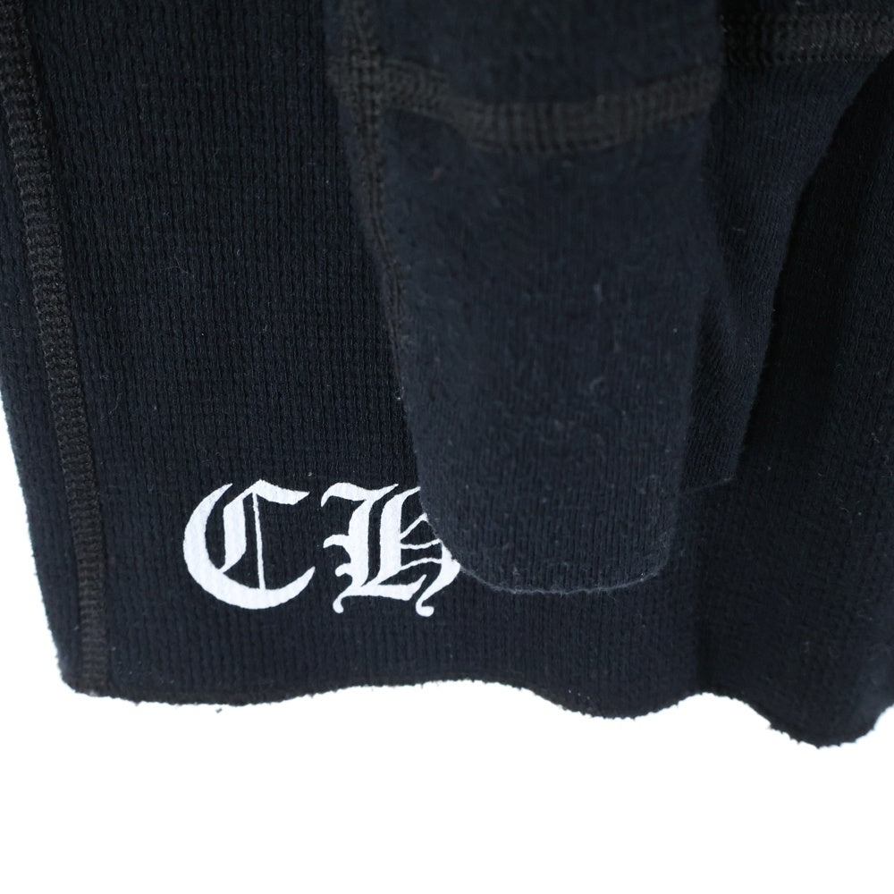 CHROME HEARTS(クロムハーツ) Thermal L/S 袖ロゴプリントサーマル バーディカルロゴ フローラルクロス 長袖カットソー フローラルプリント ブラック