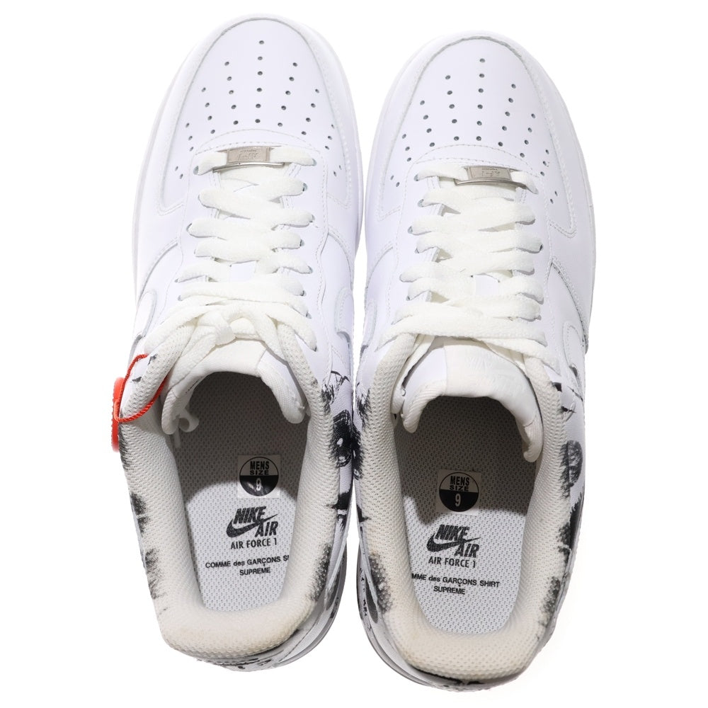 NIKE(ナイキ) 17SS×Supreme ×COMME des GARCONS SHIRT AIR FORCE 1 LOW シュプリーム コムデギャルソンシャツ エアフォースワン ローカットスニーカー US9/27.0cm 923044-100