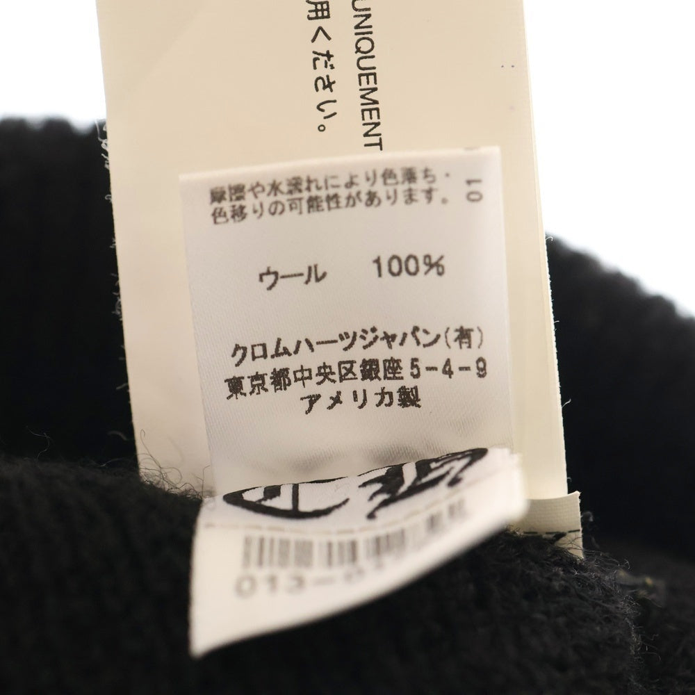 CHROME HEARTS(クロムハーツ) WOOL WATCH CAP ウールワッチキャップ CHプラス刺繍ビーニーニットキャップ帽子 ブラック