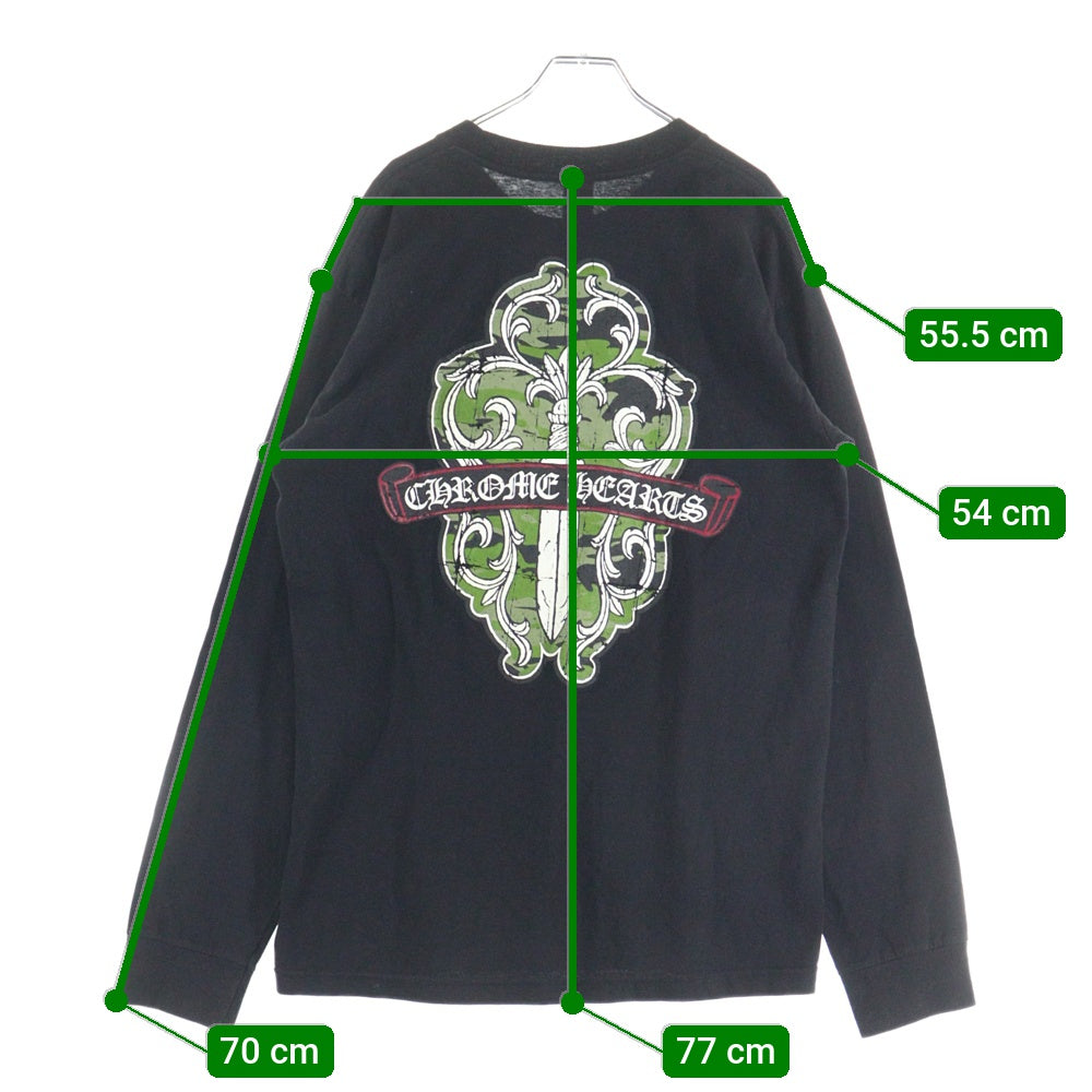 CHROME HEARTS(クロムハーツ) OLD DAGGER L/S Tee ダガーバックプリント ロングスリーブ ン長袖Tシャツ ブラック