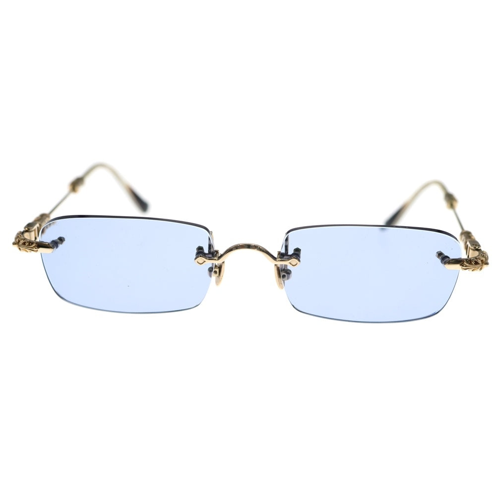 CHROME HEARTS(クロムハーツ) PILLS III フローラルクロスリムレスサングラス ゴールド 度入り