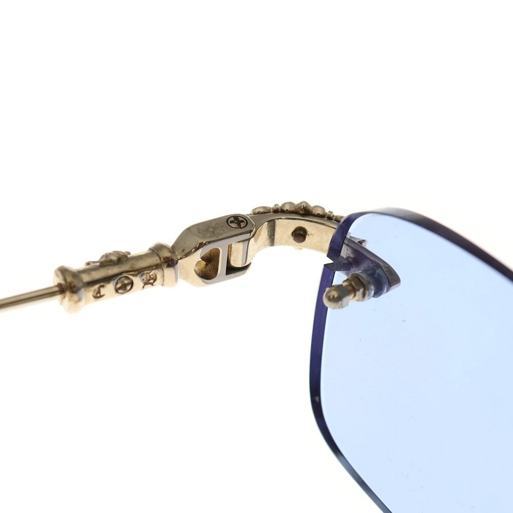 CHROME HEARTS(クロムハーツ) PILLS III フローラルクロスリムレスサングラス ゴールド 度入り