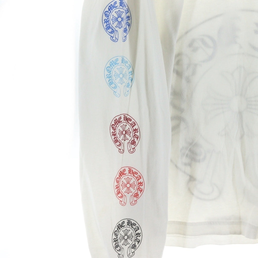 CHROME HEARTS(クロムハーツ) MULTI COLOR HORSESHOE L/S TEE マルチカラー ホースシュー プリント ロングスリーブ 長袖Tシャツ カットソー ホワイト