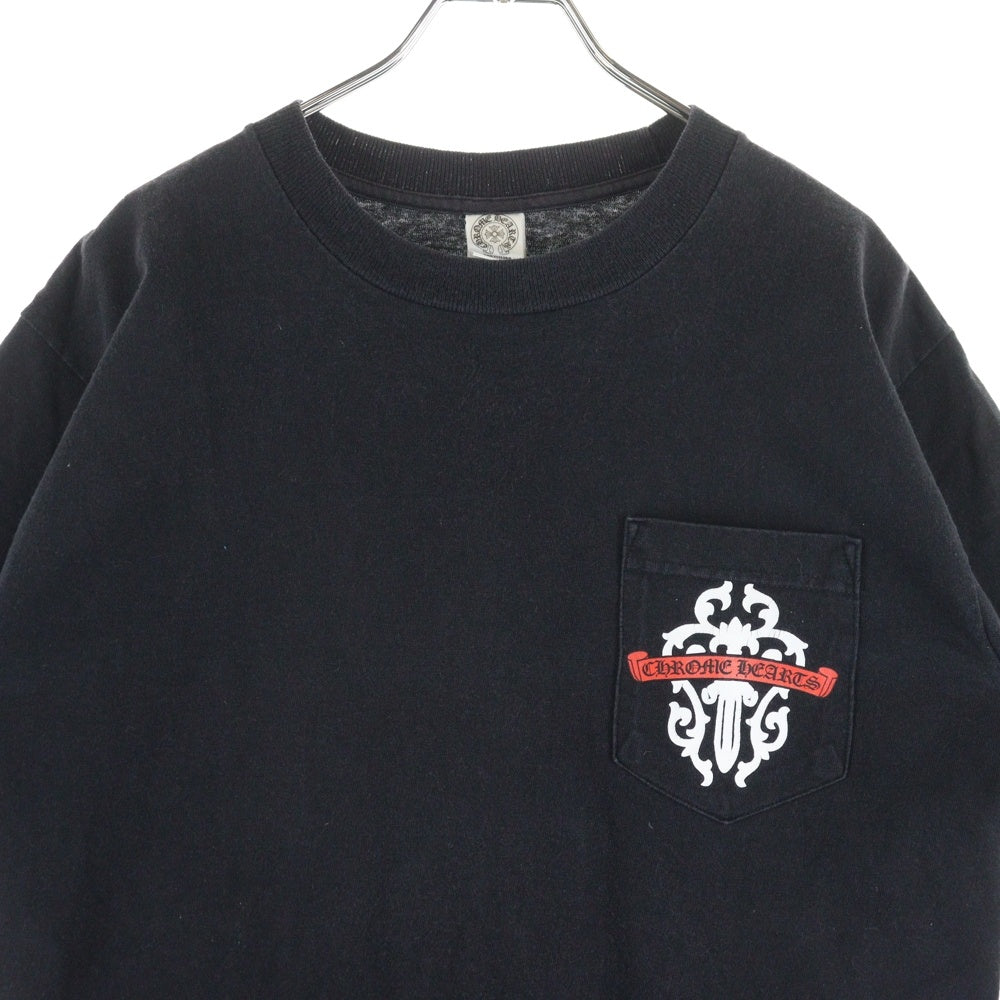 CHROME HEARTS(クロムハーツ) 東京銀座限定 胸ポケット ヴァインダガー クルーネック 半袖Tシャツ カットソー ブラック