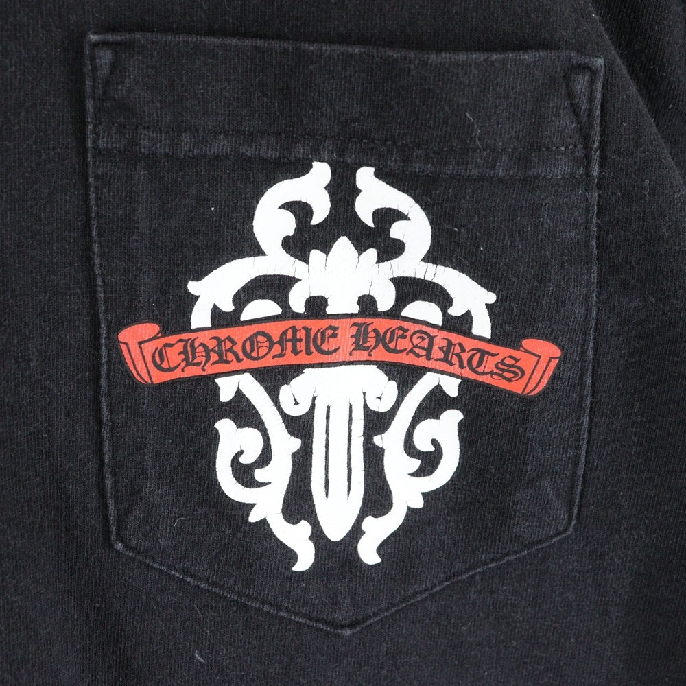 CHROME HEARTS(クロムハーツ) 東京銀座限定 胸ポケット ヴァインダガー クルーネック 半袖Tシャツ カットソー ブラック