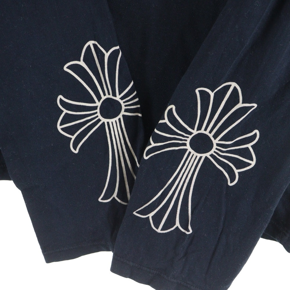CHROME HEARTS(クロムハーツ) 袖CHクロスプリント 長袖Tシャツ カットソー ブラック