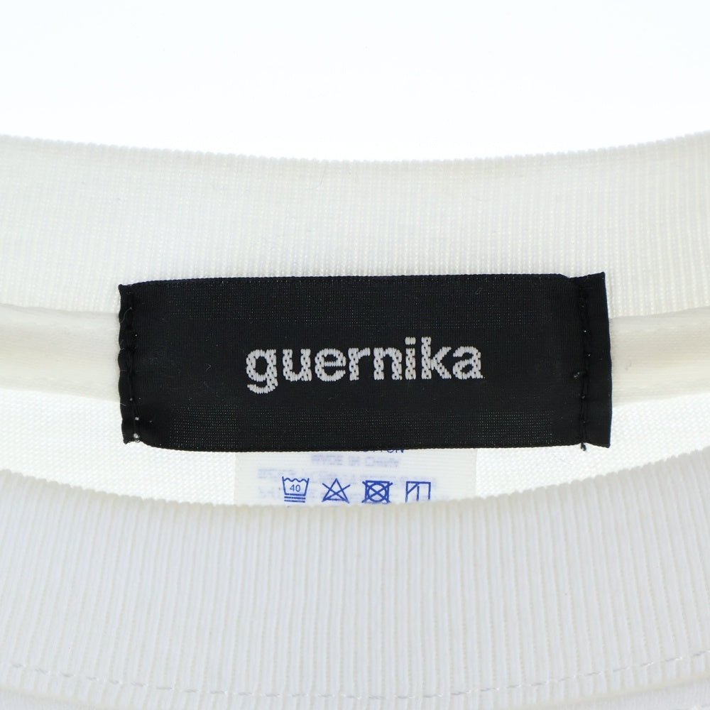 GUERNIKA(ゲルニカ) ペイント クルーネック コットン 半袖Tシャツ カットソー ホワイト