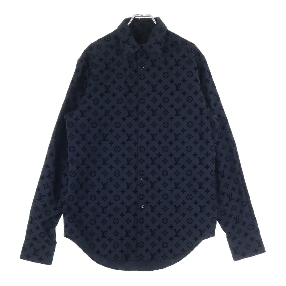 LOUIS VUITTON(ルイヴィトン) 21AW モノグラム フロック フロッキー 長袖シャツ ブラック RM212 FL3 HLS90W