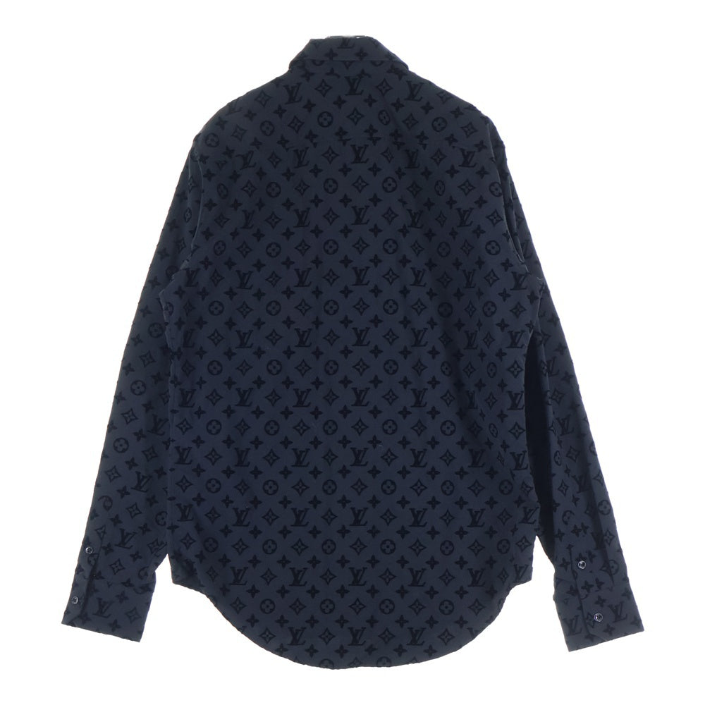 LOUIS VUITTON(ルイヴィトン) 21AW モノグラム フロック フロッキー 長袖シャツ ブラック RM212 FL3 HLS90W