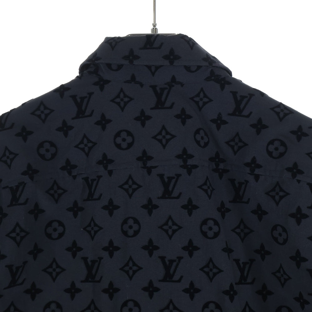 LOUIS VUITTON(ルイヴィトン) 21AW モノグラム フロック フロッキー 長袖シャツ ブラック RM212 FL3 HLS90W