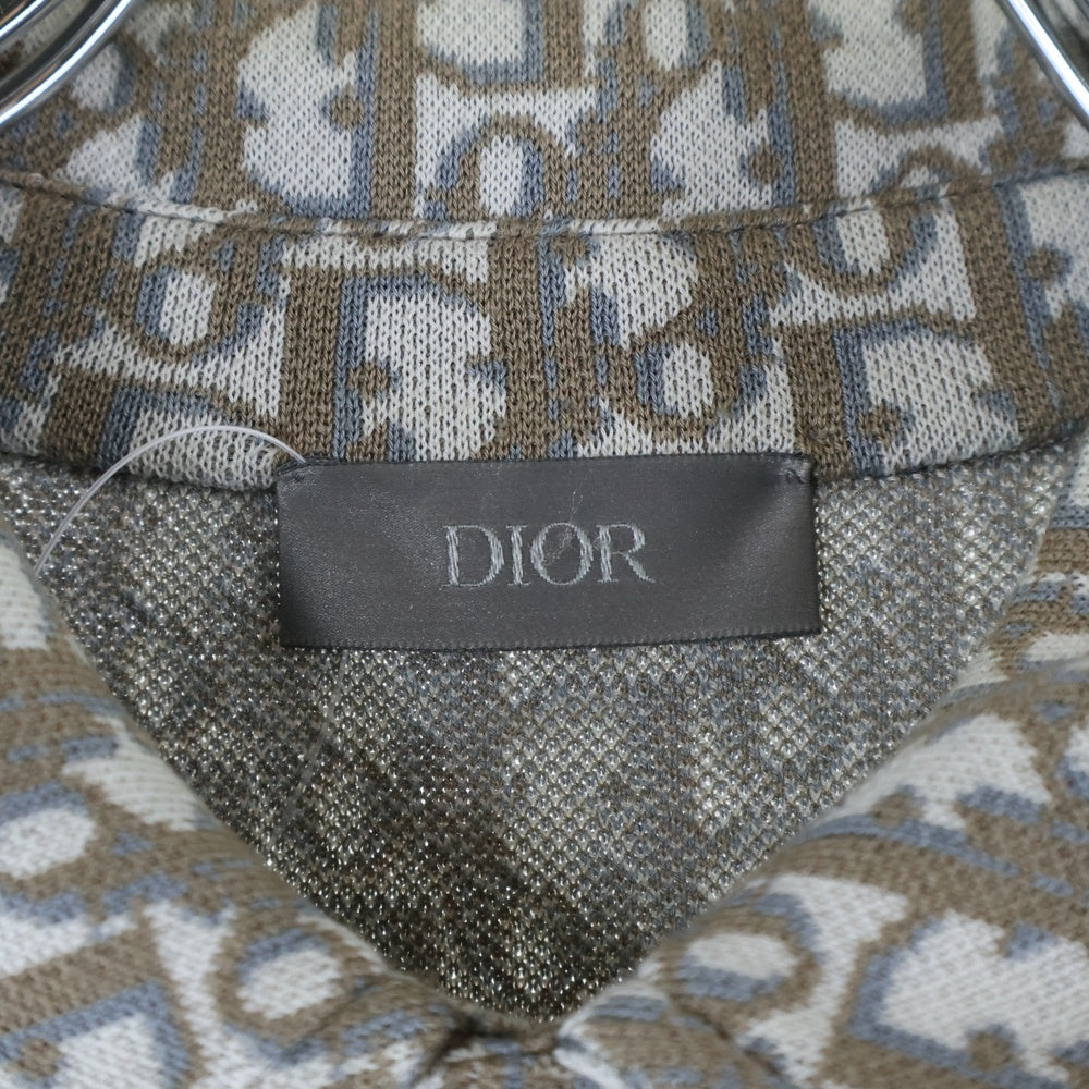 DIOR(ディオール) 20SS Oblique Overshirt 023M550AT099 オブリーク 総柄コットン長袖オーバーシャツ グレー/ベージュ