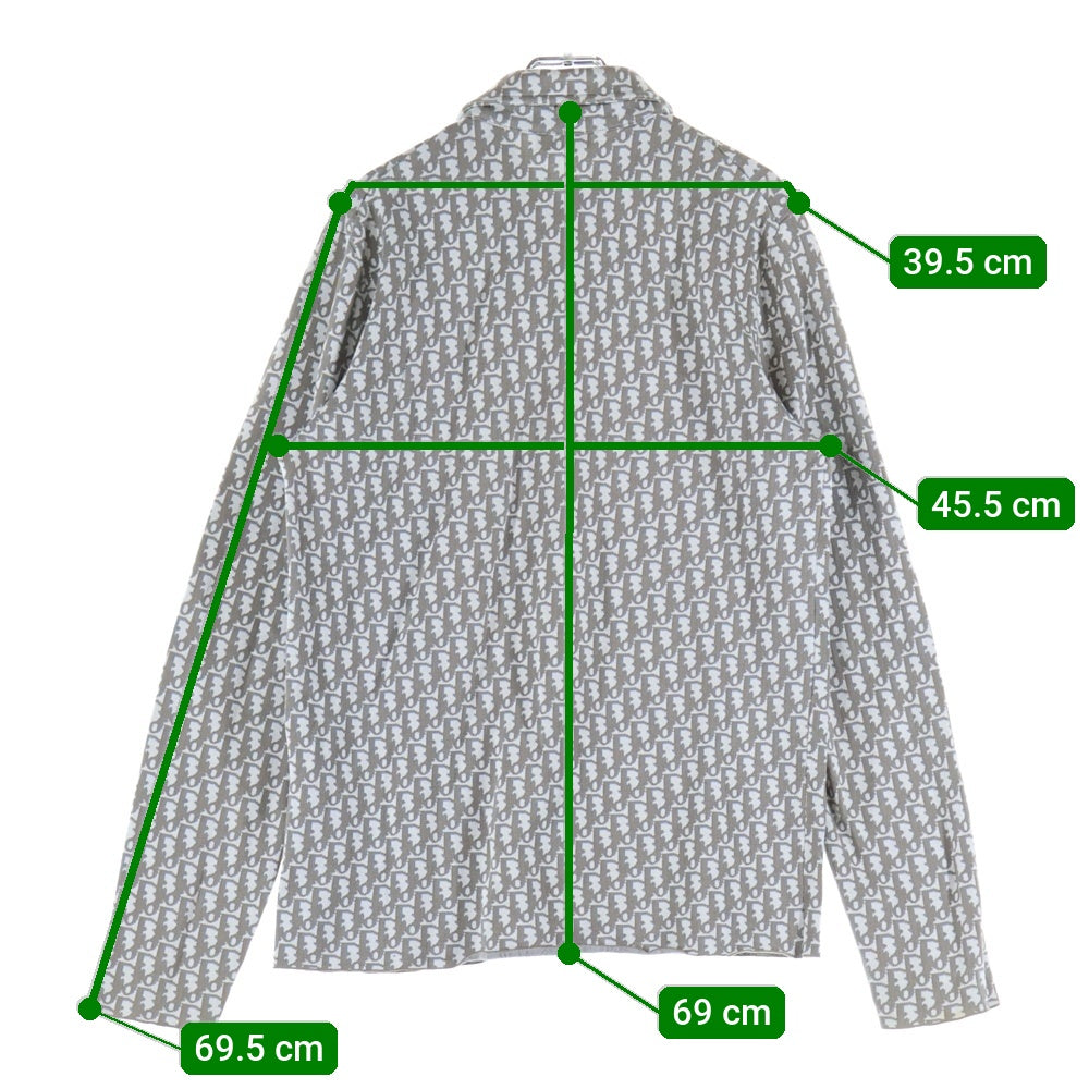 DIOR(ディオール) 20SS Oblique Overshirt 023M550AT099 オブリーク 総柄コットン長袖オーバーシャツ グレー/ベージュ