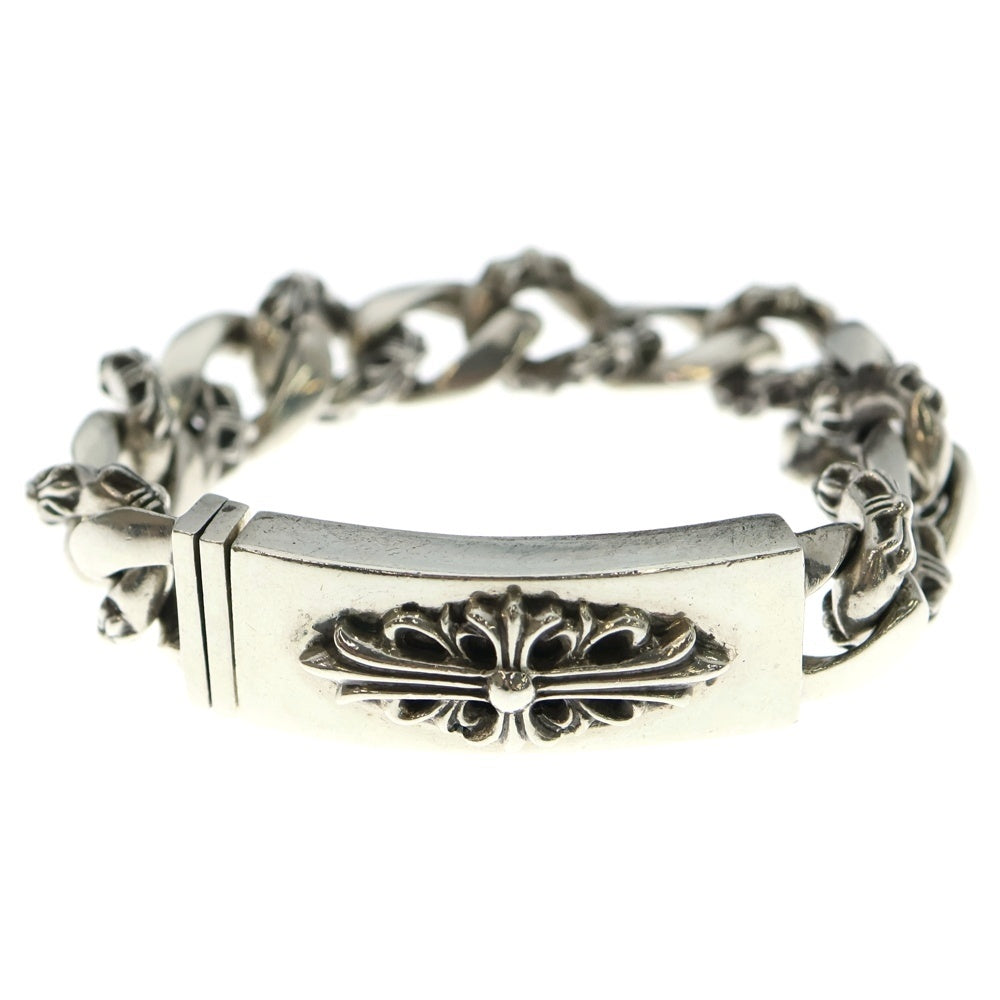 CHROME HEARTS(クロムハーツ) ID FLORAL CRS フローラルクロスIDファンシーリンク ブレスレット 13LINK シルバー BCA166