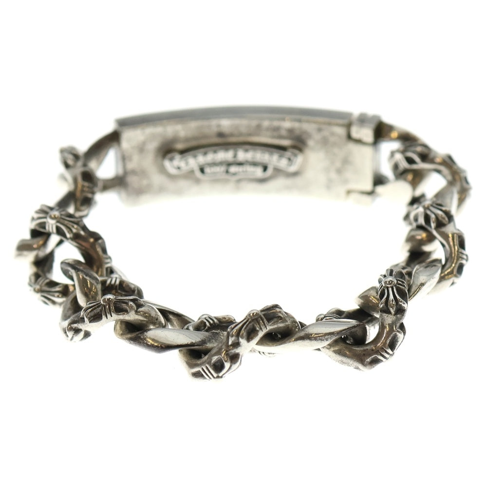 CHROME HEARTS(クロムハーツ) ID FLORAL CRS フローラルクロスIDファンシーリンク ブレスレット 13LINK シルバー BCA166