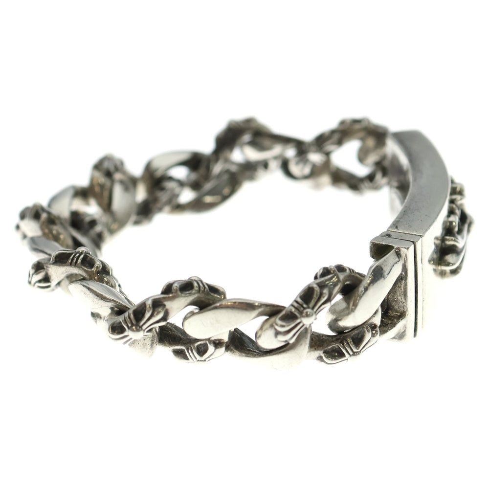 CHROME HEARTS(クロムハーツ) ID FLORAL CRS フローラルクロスIDファンシーリンク ブレスレット 13LINK シルバー BCA166
