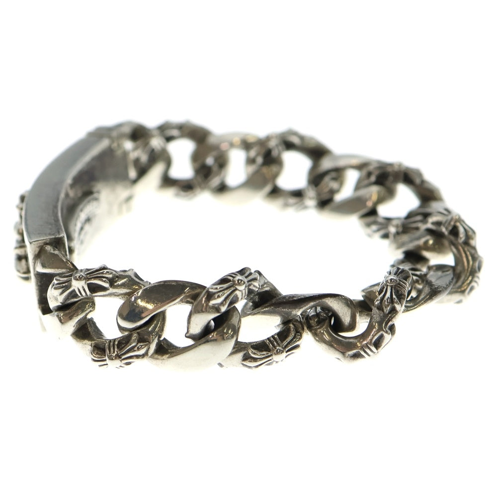 CHROME HEARTS(クロムハーツ) ID FLORAL CRS フローラルクロスIDファンシーリンク ブレスレット 13LINK シルバー BCA166