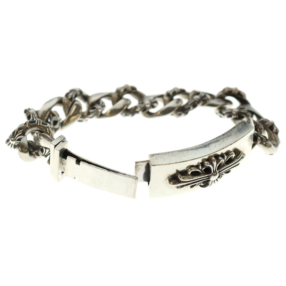 CHROME HEARTS(クロムハーツ) ID FLORAL CRS フローラルクロスIDファンシーリンク ブレスレット 13LINK シルバー BCA166