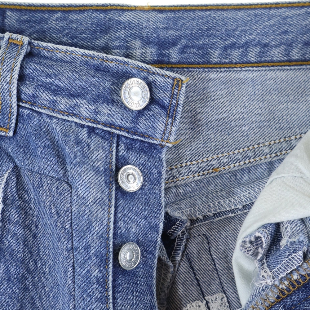 READY MADE(レディメイド) × DENIM TEARS COTTON WREATH DENIM デニムティアーズ 再構築 カットオフデニムパンツ インディゴ RE-DT-BL-00-00-13