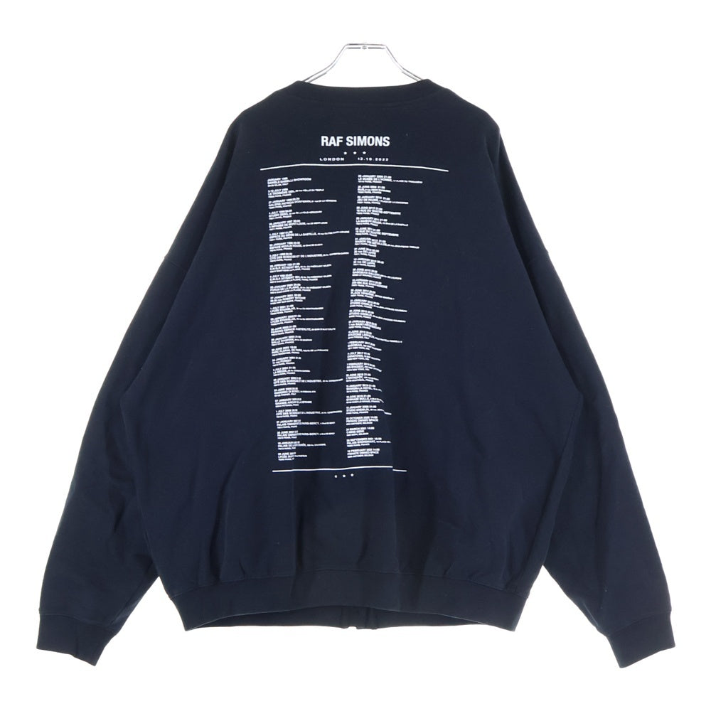 RAF SIMONS(ラフシモンズ) 23SS Tour Cardigan ツアー カーディガン フロントプリント ブラック 222-M178 19004-0099